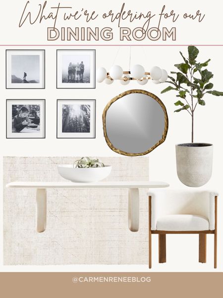 What we’re ordering for our dining room!

Dining chairs, dining table, area rug, mirror, picture frames, fiddle leaf, chandelier

#LTKstyletip #LTKhome #LTKSeasonal