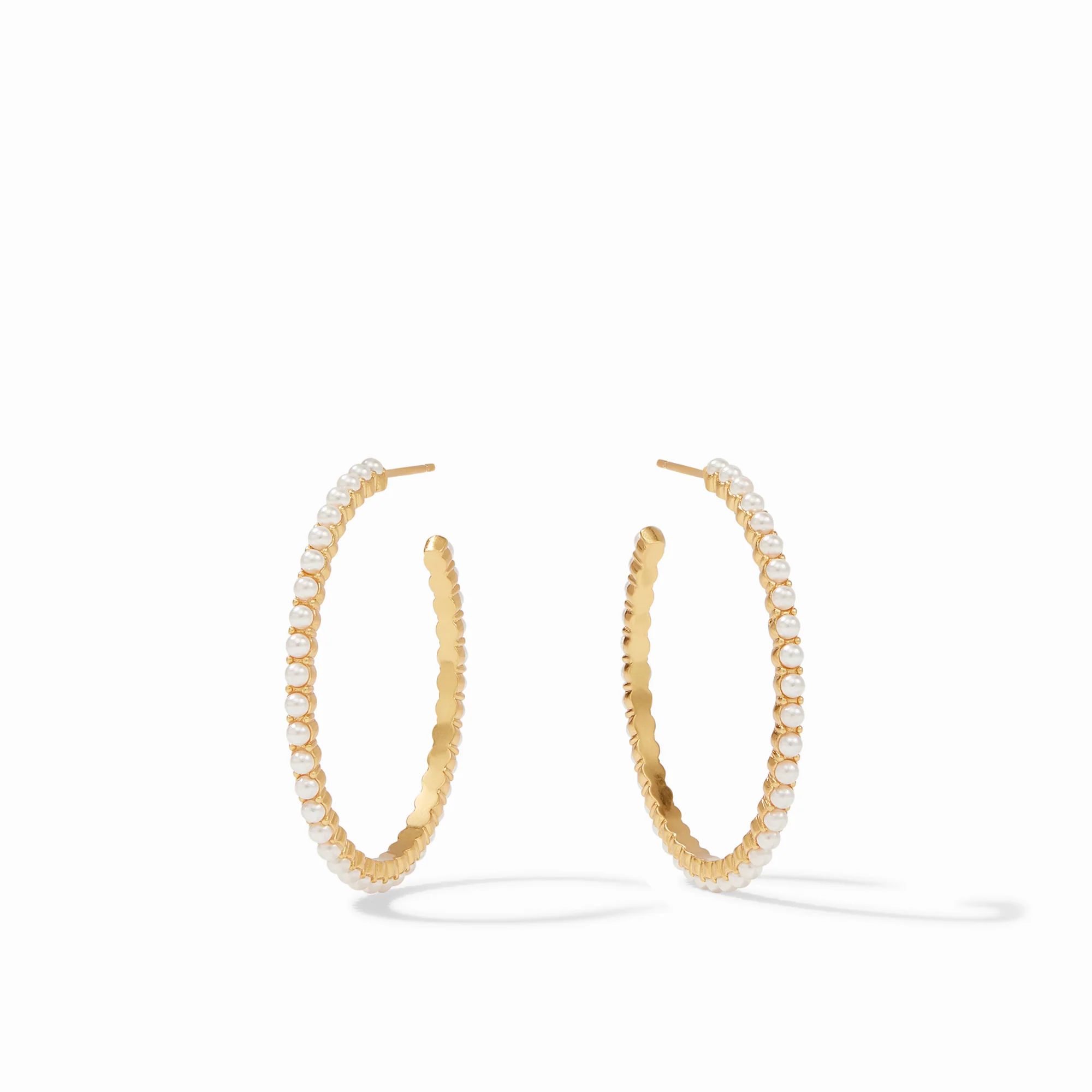 Juliet Pearl & Gold Hoop Earrings | Julie Vos | Julie Vos