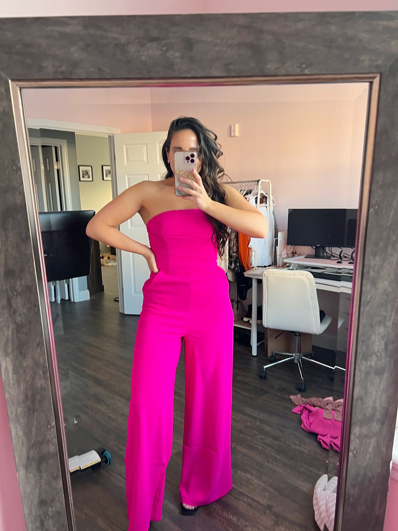 strapless open back dress Cellina Pink Maxi Dress | AfterPay | Klarna main image 0
