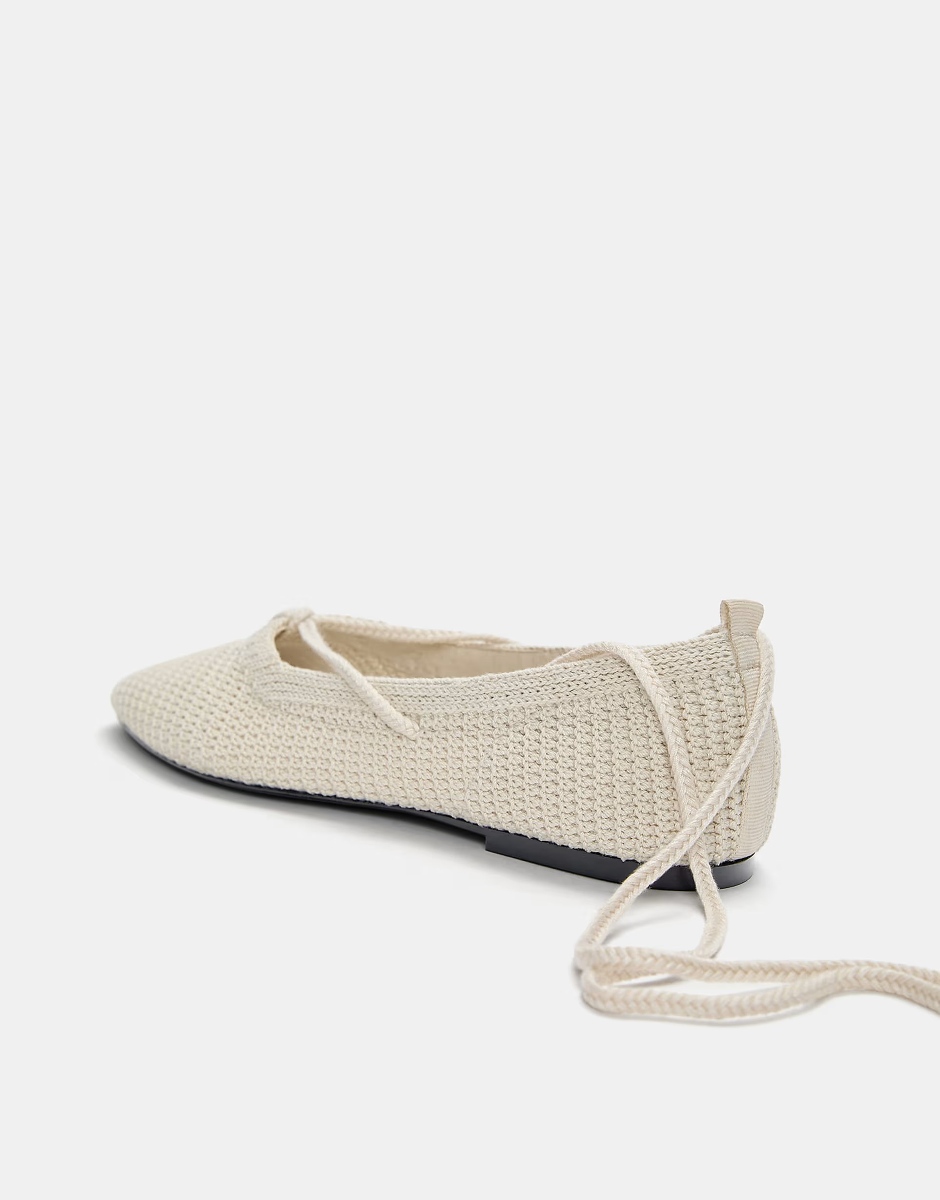 Pull&Bear crochet ballet flats with tie in ecru | ASOS (Global)
