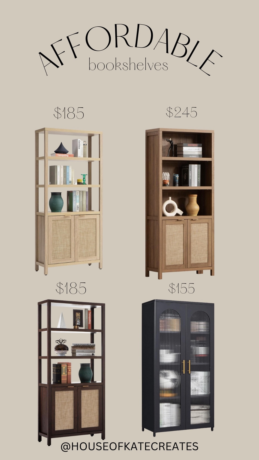 These are such great options for bookshelves 😍 #homedecor #bookshelves #affordabledecor #decorate