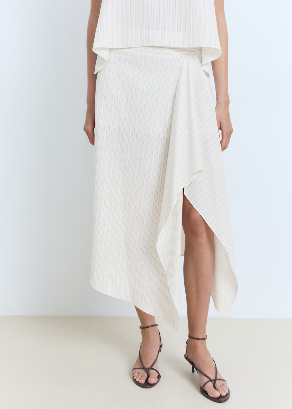 Striped asymmetric skirt - Women | MANGO United Kingdom | MANGO (UK)