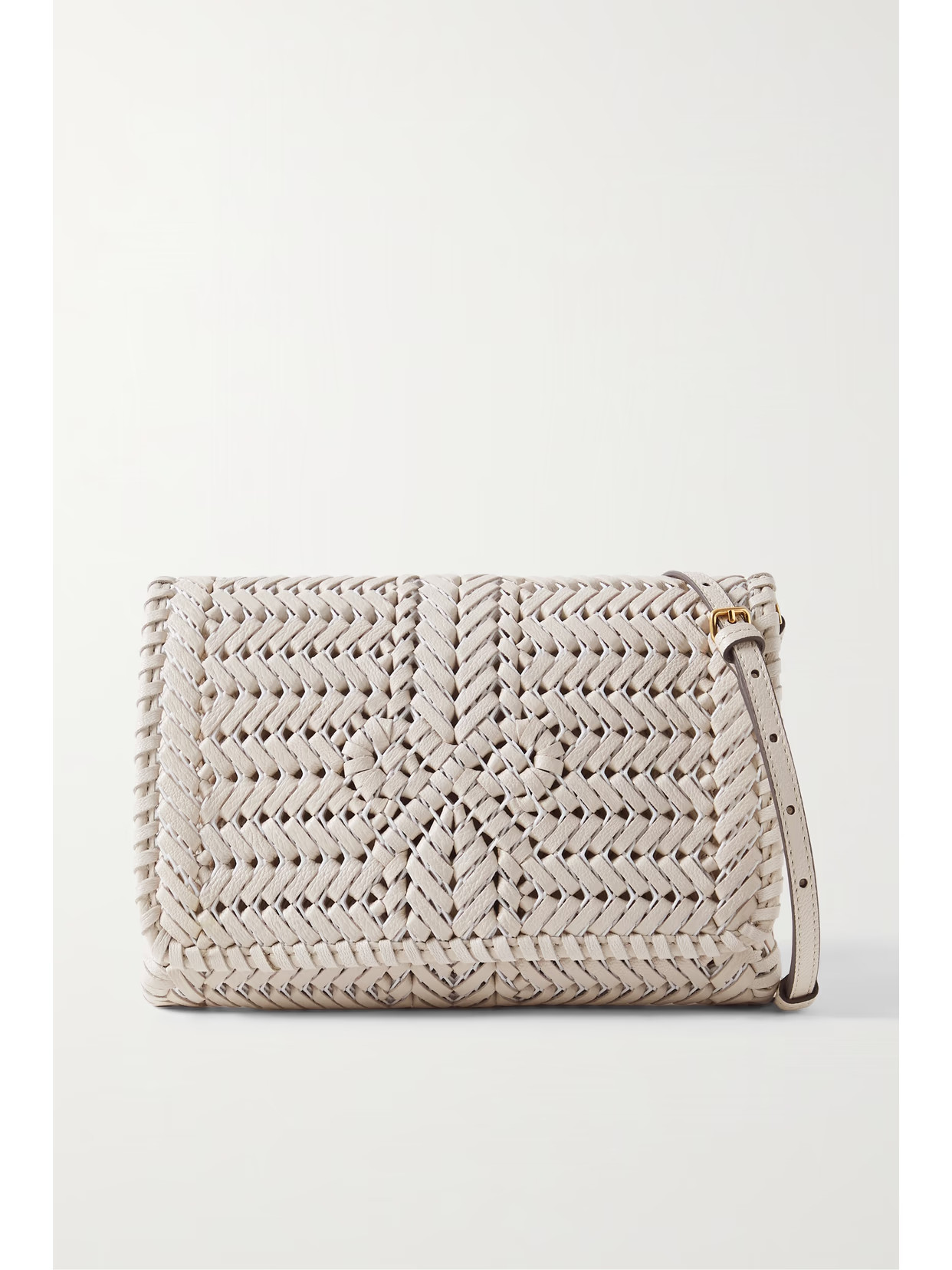 Anya Hindmarch - The Neeson Woven Leather Shoulder Bag - Ecru | NET-A-PORTER (UK & EU)