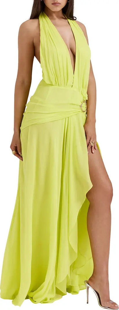 Olessia Plunge Halter Maxi Dress | Nordstrom