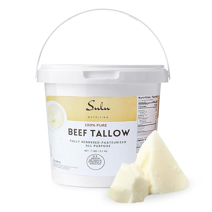 100% Pure Rendered NON GMO Beef Tallow-Food Grade- 7LBS | Amazon (US)