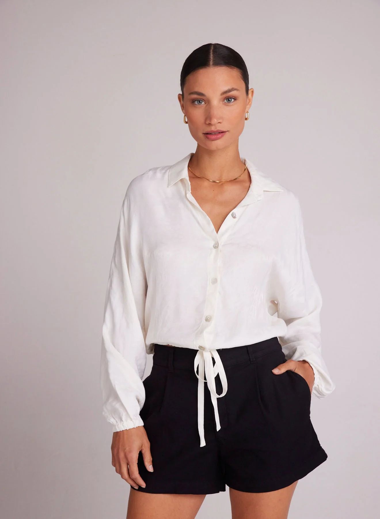 DRAWCORD WAIST SHIRT OFWHT - Bella Dahl | Bella Dahl