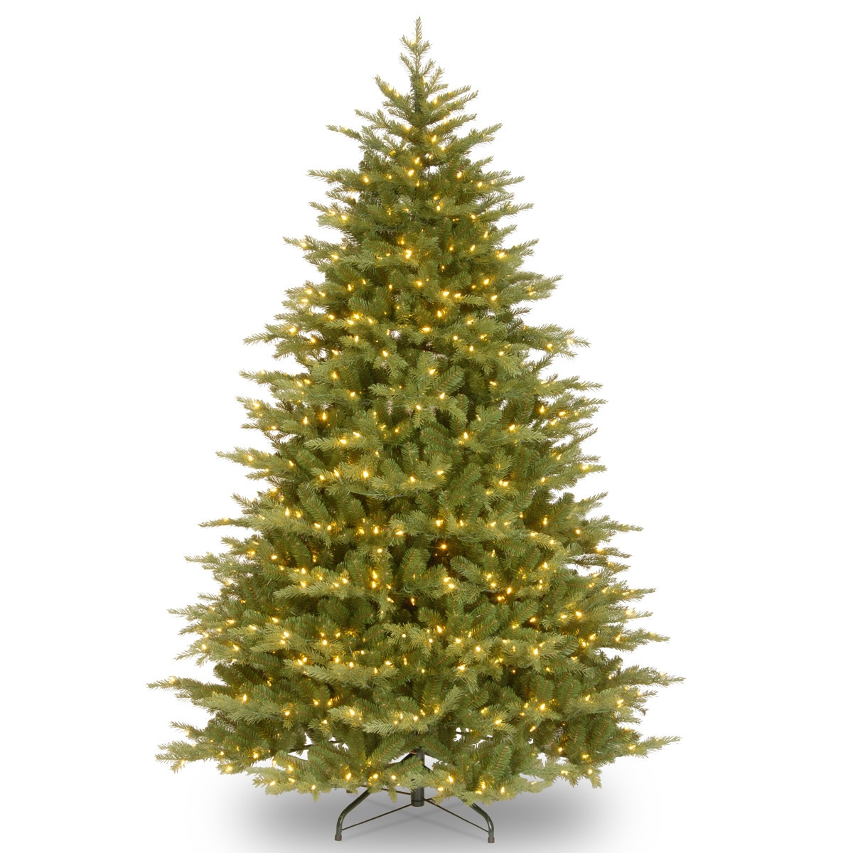 National Tree Company 9' "Feel Real" Nordic Spruce Medium Hinged Tree with 1100 Clear Lights - Green | Macy's