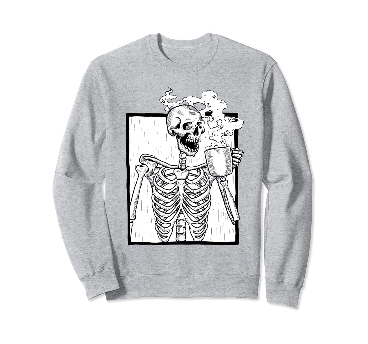 halloween coffee drinking skeleton skull Sweatshirt | Amazon (US)