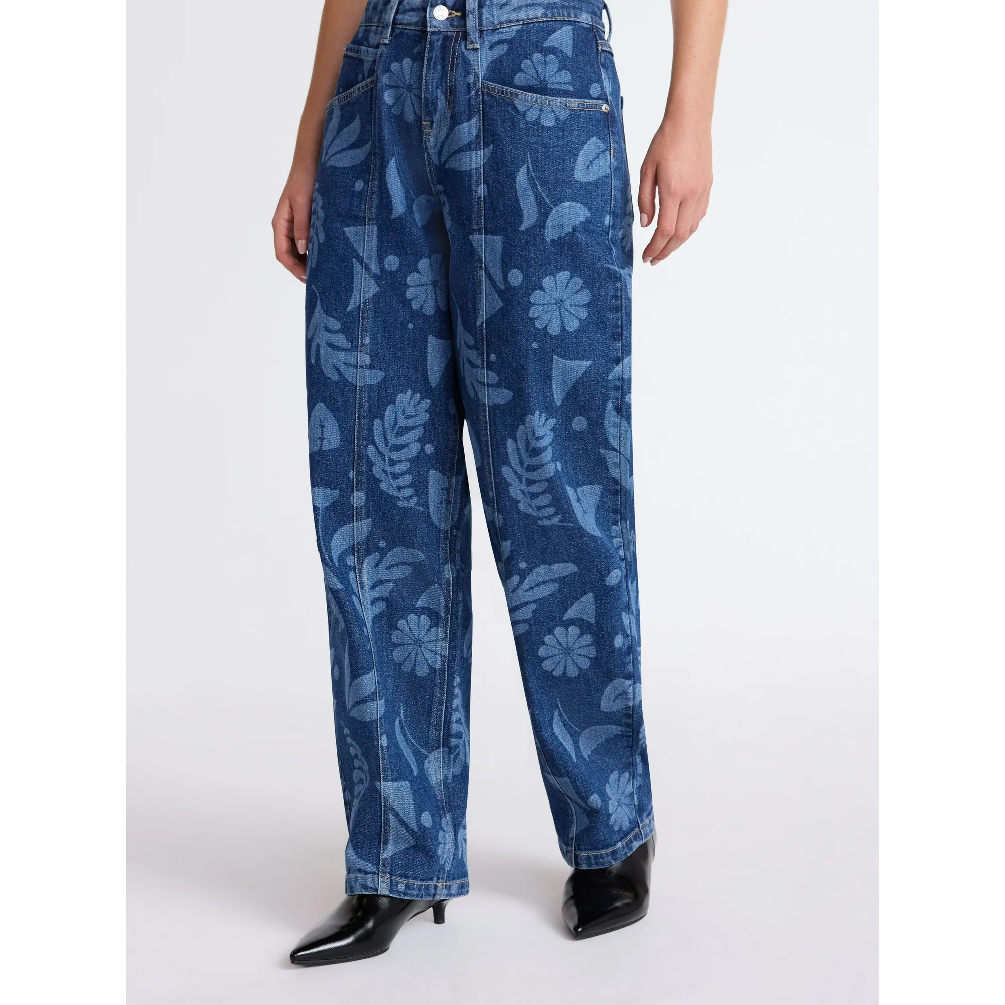 Scoop Women's Print Barrel Jeans, Sizes 0-20 | Walmart (US)