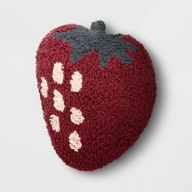Tufted Strawberry Shaped Throw Pillow Maroon - Room Essentials™ | Target