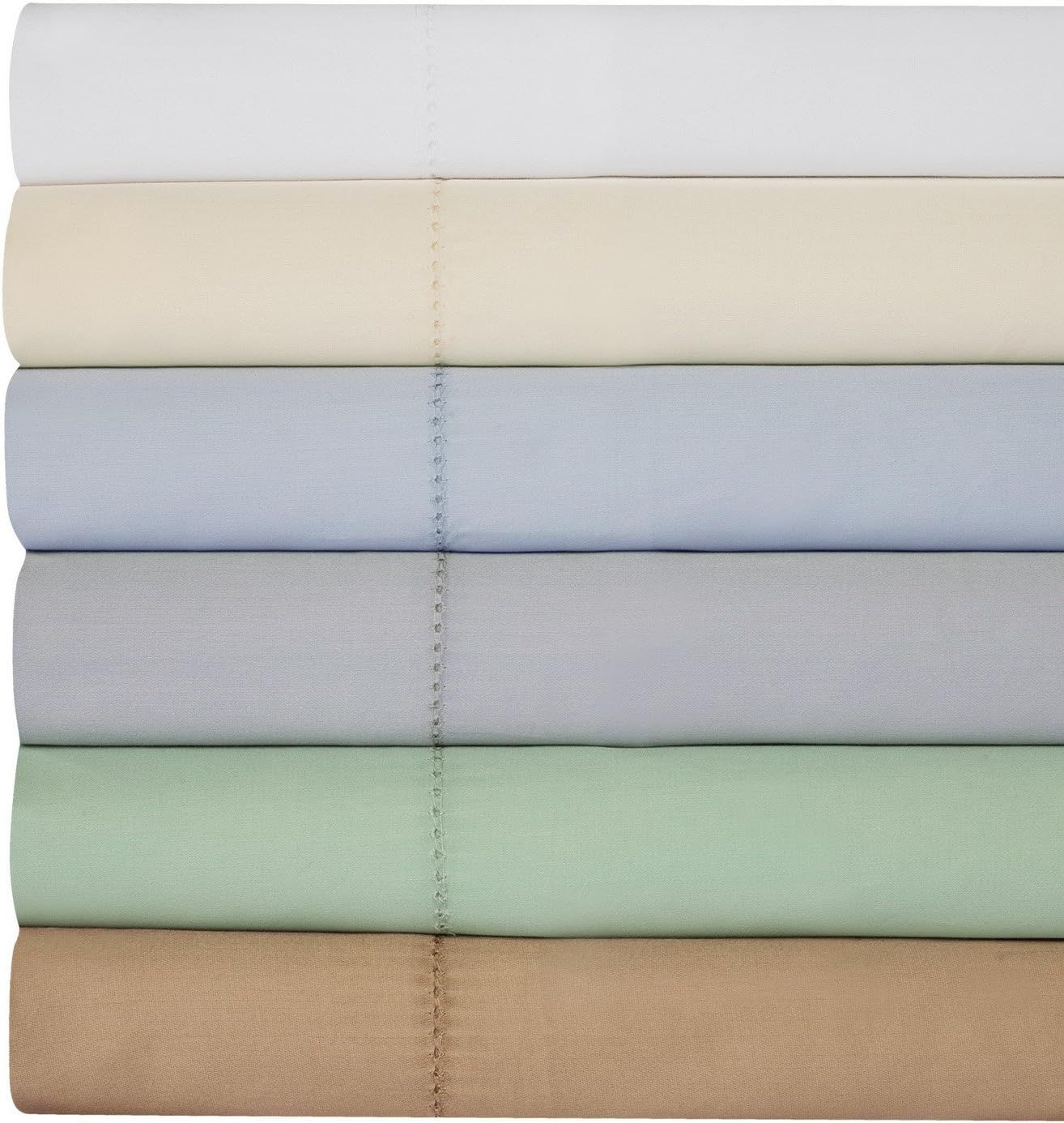 Weavely Cotton Bed Sheets Set - Hemstitch Bedsheet 500 Thread Count 100% Cotton King Sheet Set, 4-Pi | Amazon (US)