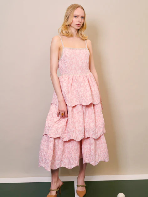 DREAM Point Jacquard Tiered Midi Dress | Sister Jane (UK)