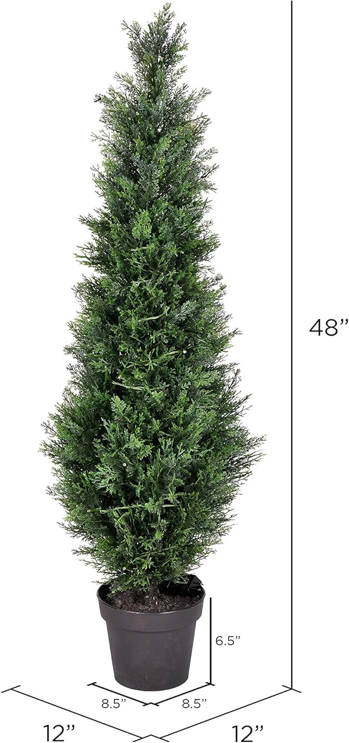 Vickerman Everyday Artificial Cedar Tree 4 Foot Tall - Potted Natural Green Cedar - UV Resistant ... | Amazon (US)