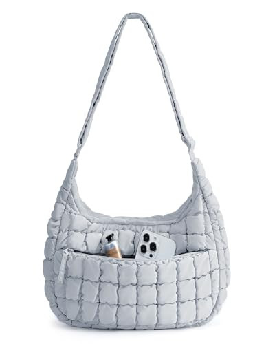 BAGSMART Quilted Puffy Crossbody Bag for Women, Medium Cute Hobo Shoulder Purse Soft Fluffy Handbag for Daily Use | Amazon (US)