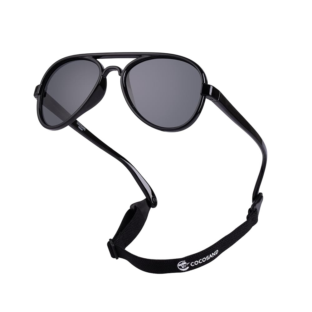 COCOSAND Baby Boys Girls Aviator Sunglasses with Strap Polarized Flexible Retro Pilot for Infants... | Amazon (US)