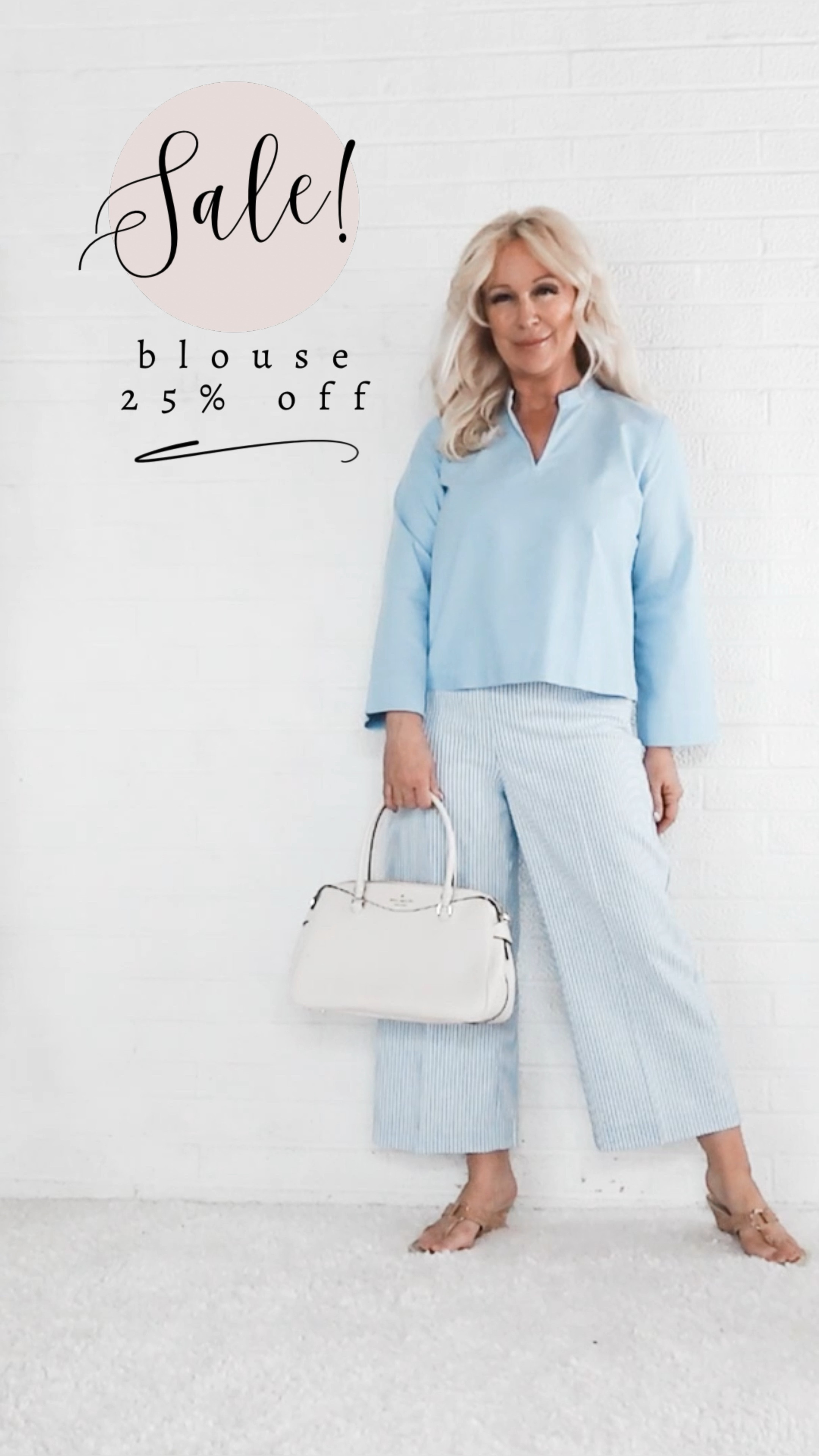 SALE! Baby blue popover is 25% off.

Coastal / Spring Outfit / Over 40 / Over 50 / Over 60

#LTKSaleAlert #LTKOver40 #LTKVideo