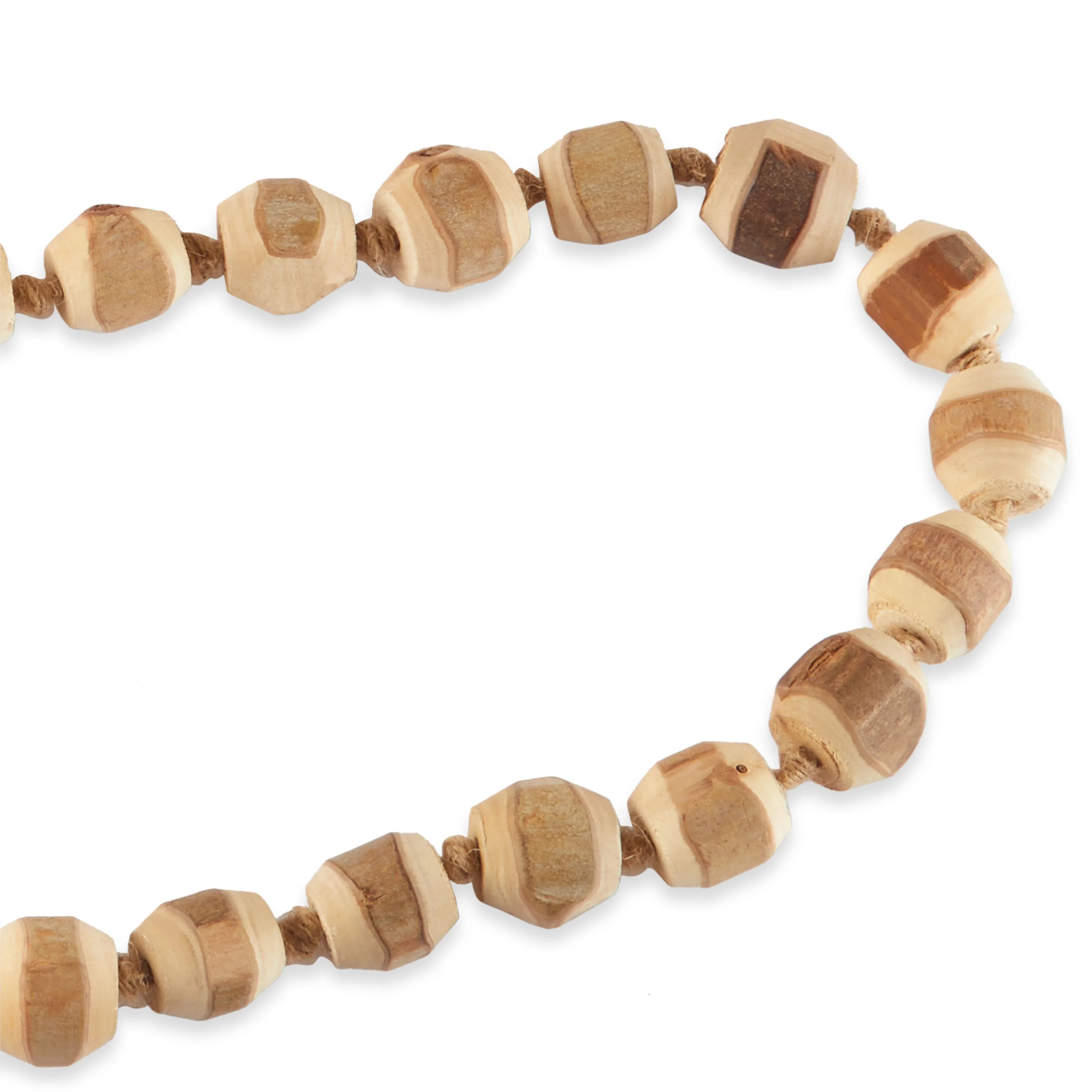 Holiday Time Rustic Wood Bead Christmas Garland, 6' | Walmart (US)