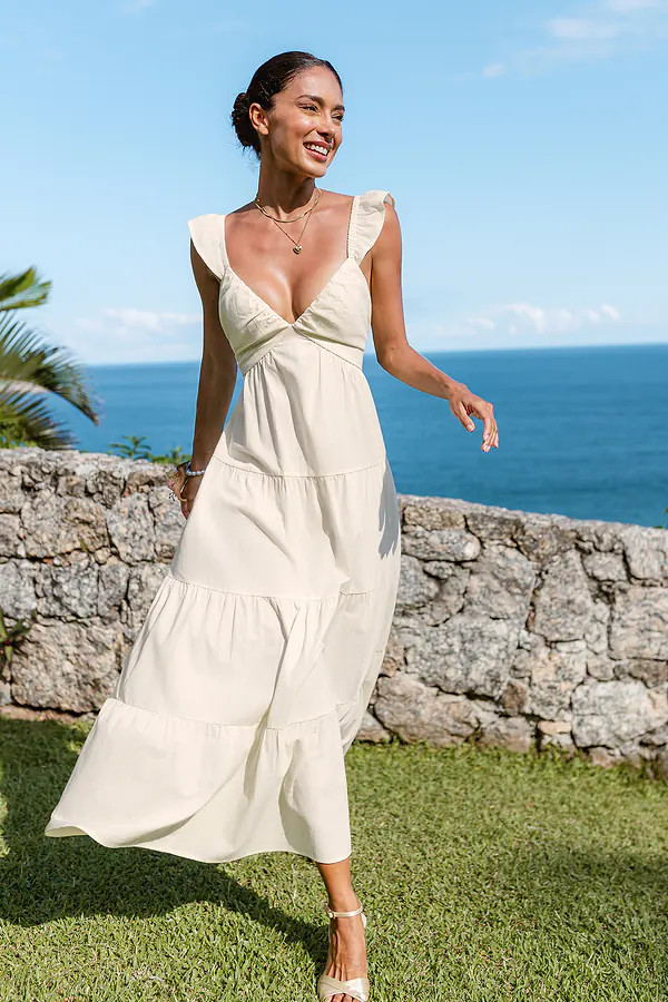 Buttercream Beige Midi Dress | Cupshe US