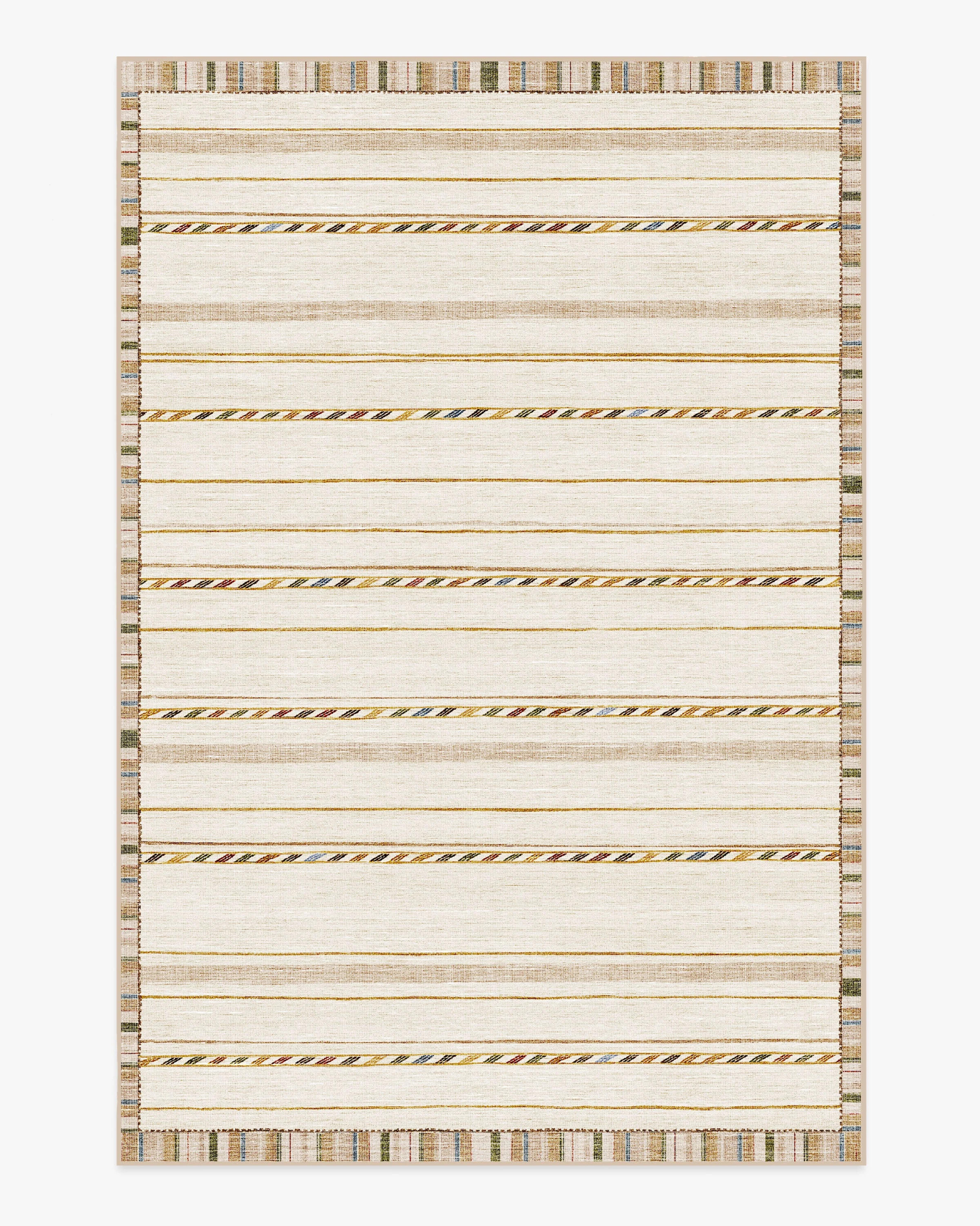 Hemma Cream & Brown Rug | Ruggable