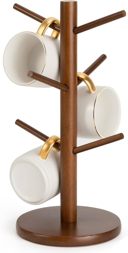 MyLifeUNIT Mug Holder Tree, Coffee Cup Holder with 6 Hooks (Brown) | Amazon (US)