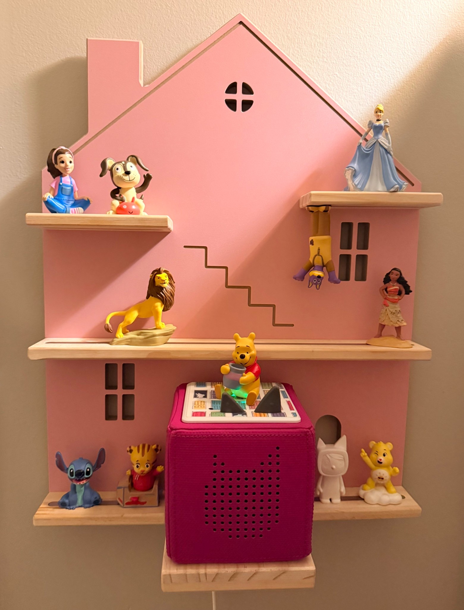 every little girly needs a pink display tonie house 🤷🏼‍♀️ we have used our tonie box every day since receiving it as a first birthday gift!! 
•ms rachel •dog •cinderella •lion king •doggyland •moana •stitch •daniel tiger •winnie the pooh •funshine carebear 

#toddlermom #firstbirthdaygifts #babygirl #essentials

#LTKdayinmylife #LTKKids #LTKmomlife