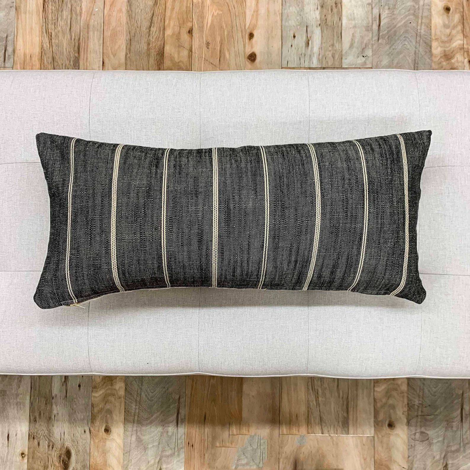 Long Lumbar Pillow Black Striped Pillow Minimalist Pillow | Etsy | Etsy (US)