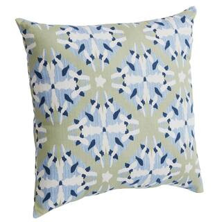 Hampton Bay 18 in. x 18 in. Outdoor Patio Throw Pillow in Green Geo HS1AT07B-9D4 - The Home Depot | The Home Depot