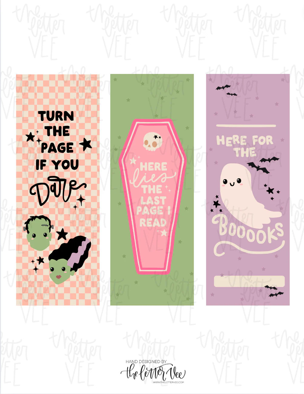 Halloween Bookmarks | Printable bookmarks | The Letter Vee