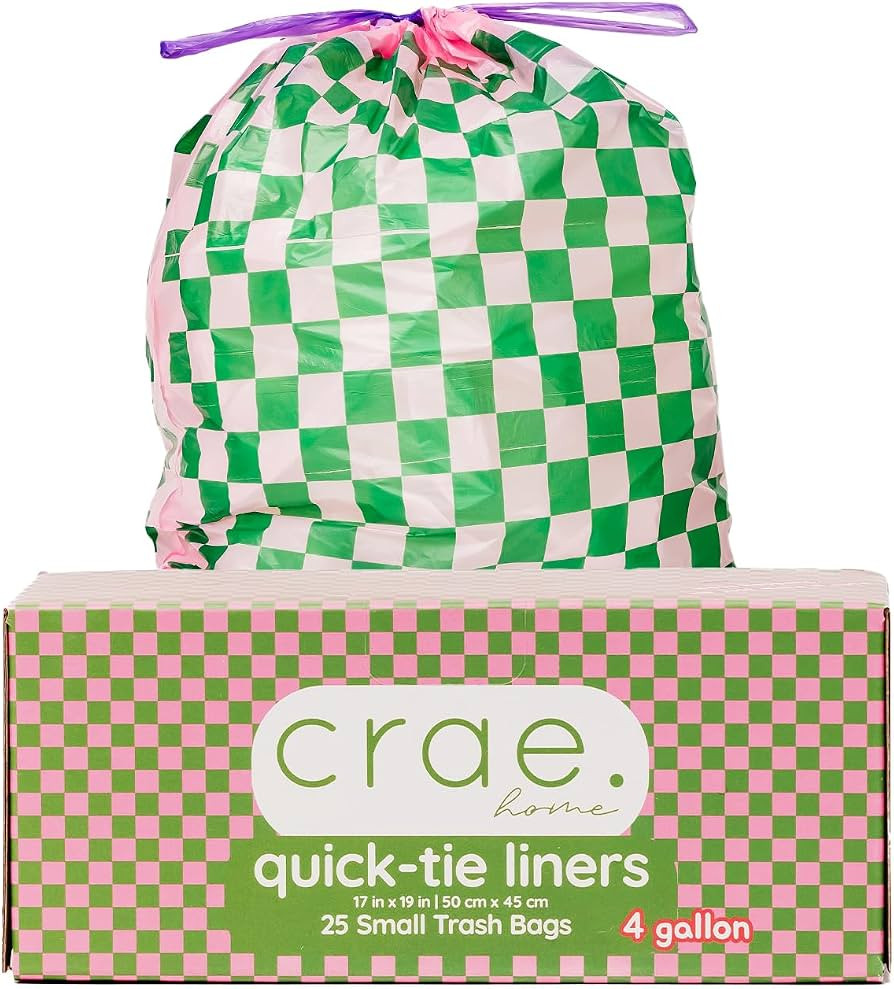 Crae Home Melon Trash Liners, 4 Gallon Small Trash Bags Stylish Design | Amazon (US)