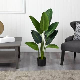 Nearly Natural Indoor 4 ft. Travelers Palm Artificial Tree 5582 | The Home Depot