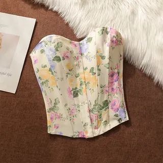 Halter Floral Corset Top | YesStyle Global