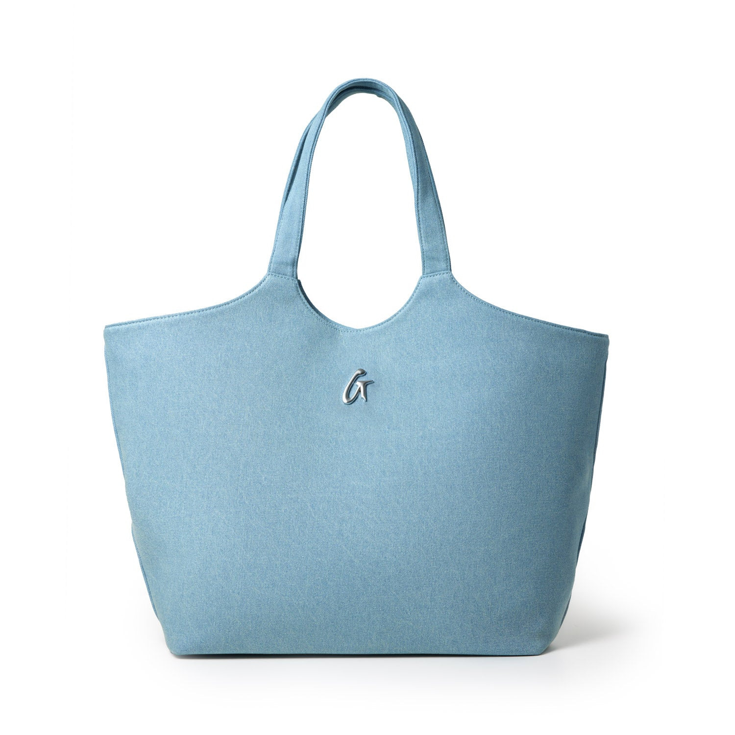 DENIM SILVER MAXI TOTE | Glam-Aholic Lifestyle