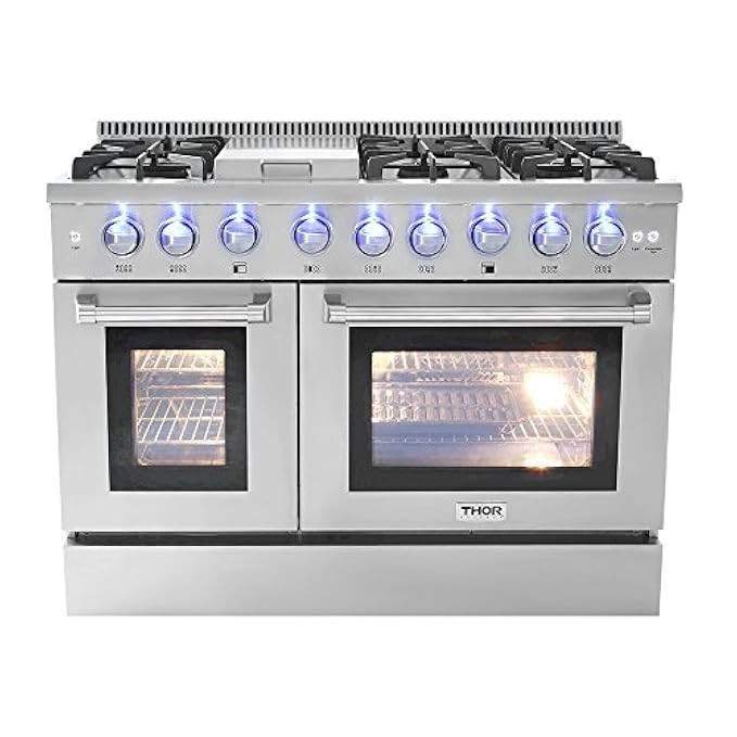 48" 6 Burner Gas Range With Double Oven and Griddle | Amazon (US)