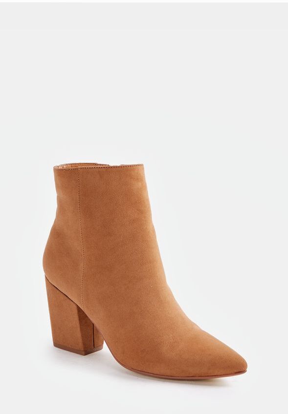 JustFab Booties Mercy Bootie Womens Brown Size 7 | JustFab
