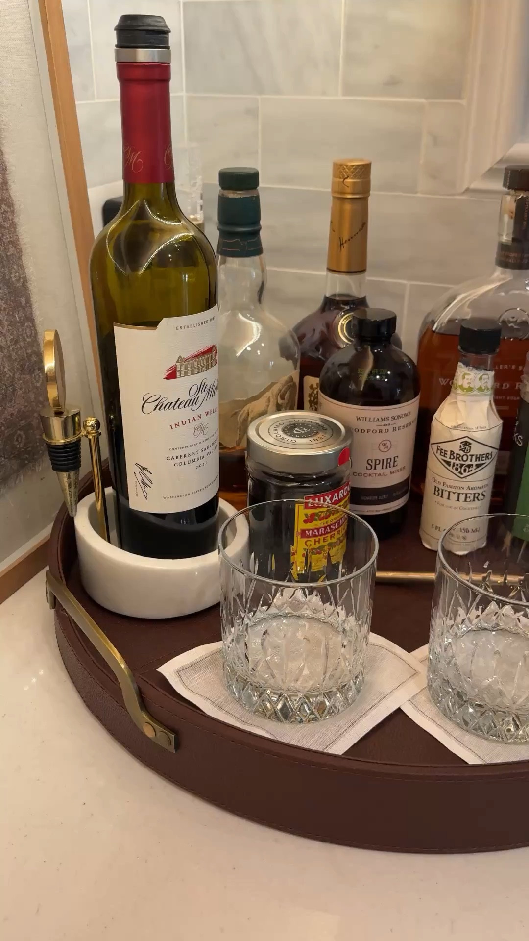 Loving this new tray for our bar area! My favorite recent Amazon find! #archedmanor #modernhome #neutralhome #homedecor #casualstyle #neutralstyle 

#LTKFindsUnder50 #LTKFindsUnder100 
