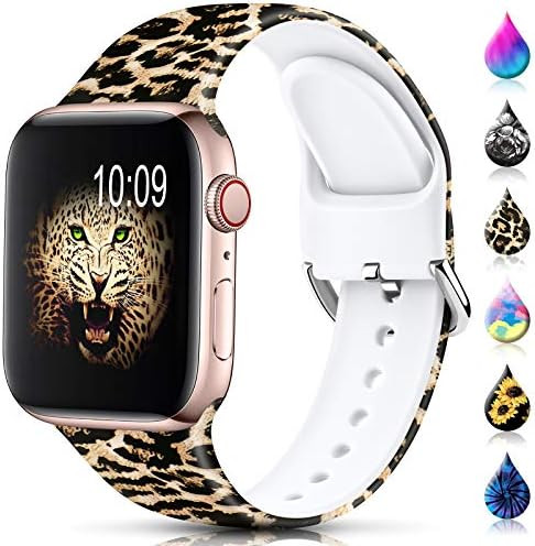 Sport Band Compatible with Apple Watch Bands 38mm 40mm 42mm 44mm for Women Men,Floral Silicone Pr... | Amazon (US)