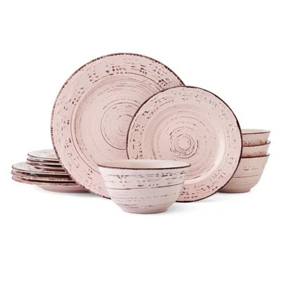 Pfaltzgraff Trellis Pink 12-Piece Dinnerware Set, Service For 4 | Wayfair North America