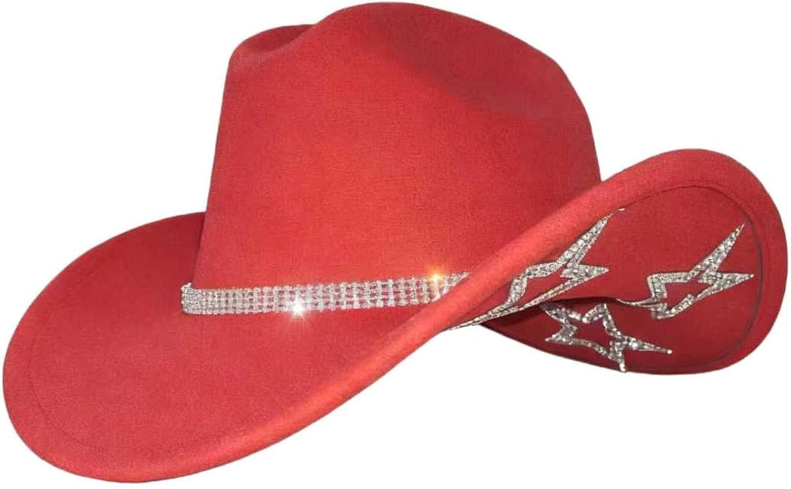 Western Womens Rhinestone Cowboy Cowgirl Hat Wide Brim Diamond Bling Cowgirl Hat for Women | Amazon (US)