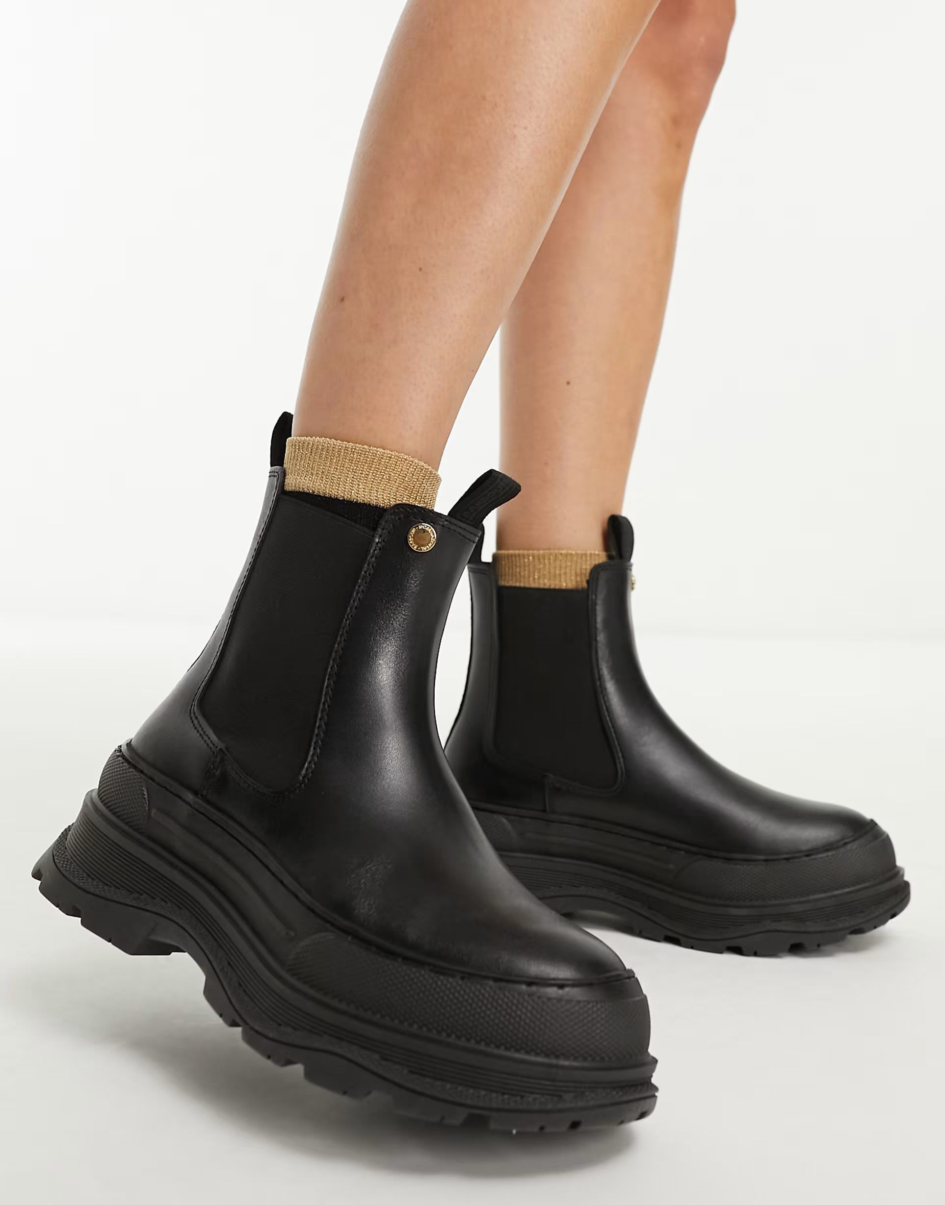 Barbour International Strada rugged sole leather chelsea boot in black | ASOS (Global)