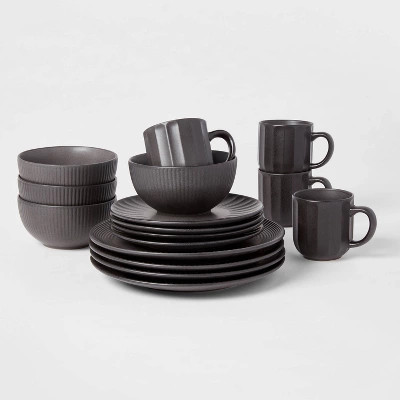 16pc Stoneware Ardencroft Dinnerware Set Gray - Threshold™ | Target