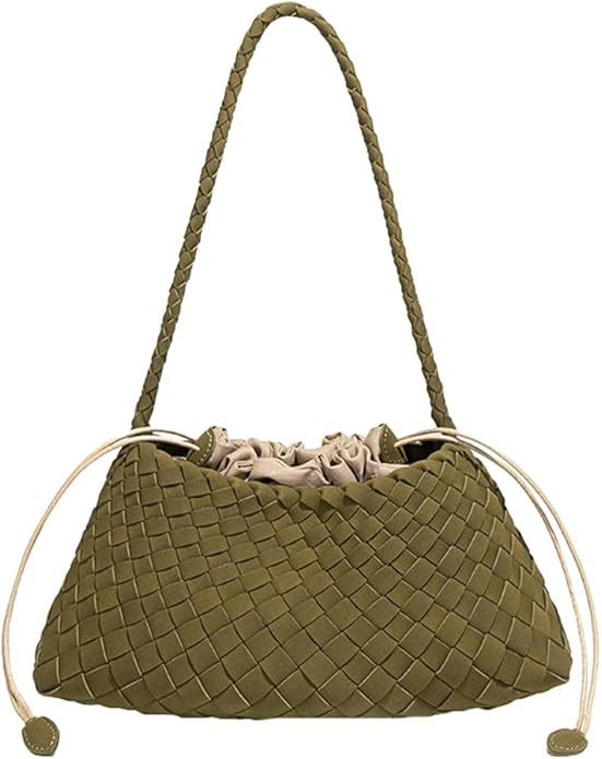 Woven Hobo Bags for Women Suede Woven Tote Bag Trendy Bucket Purse Underarm Shoulder Bag Vintage ... | Amazon (US)
