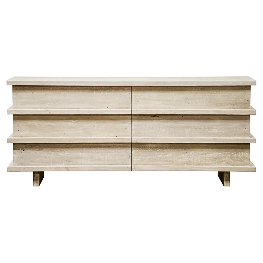Ella Modern Classic Grey Washed Reclaimed Wood Double Dresser | Kathy Kuo Home