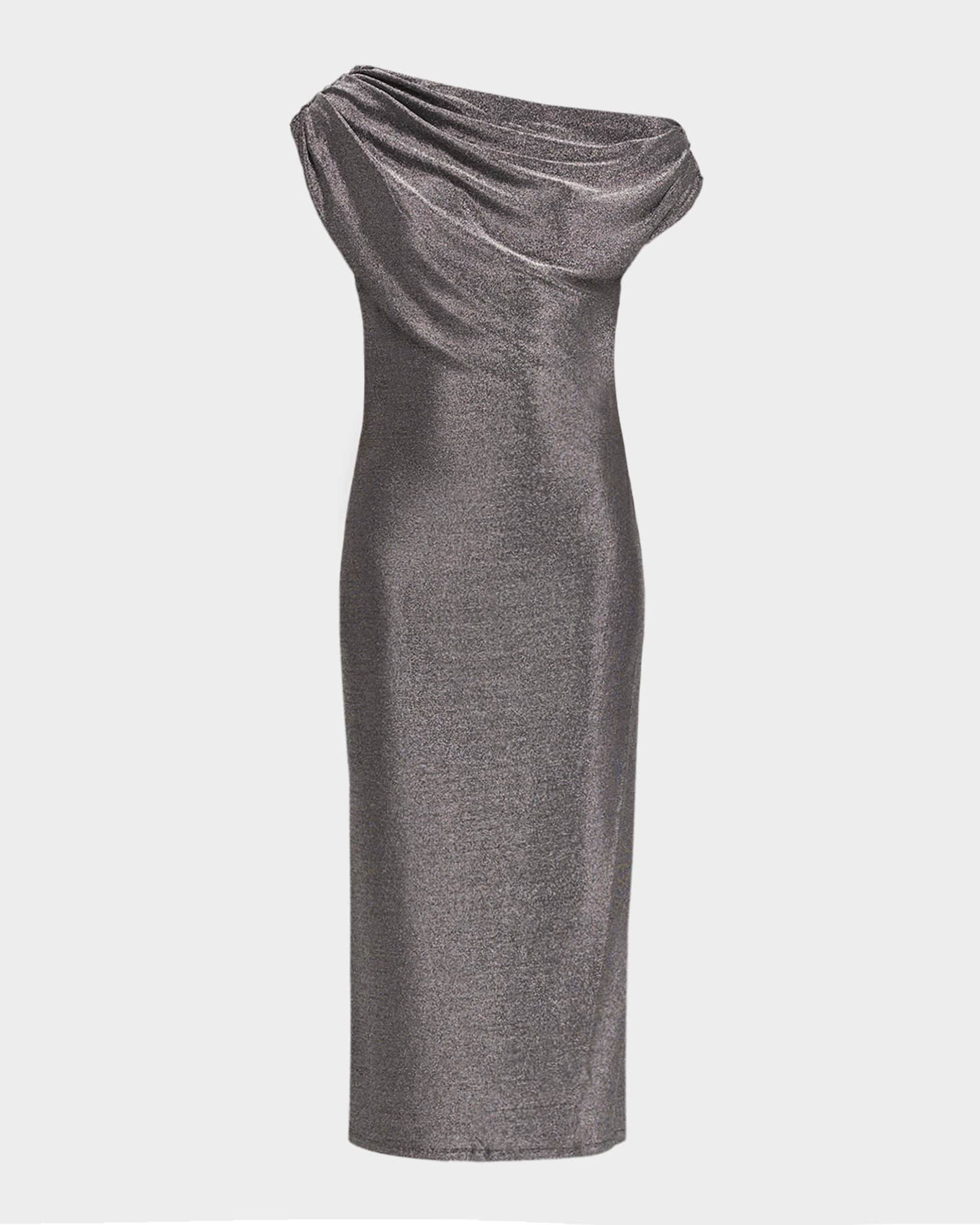 Ramy Brook Rocker Chet Metallic Boat-Neck Midi Dress | Neiman Marcus