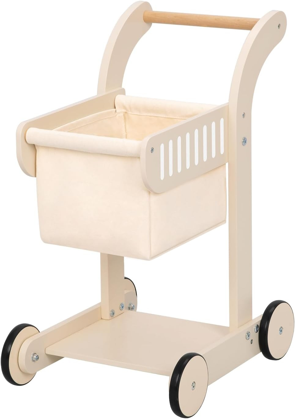 OOOK Baby Push Walker Doll Stroller, Wooden Baby Walker for Girls and Boys, Kids Shopping Cart for Toddlers, Kids Stand Learning Walker with 4 Wheels | Amazon (US)
