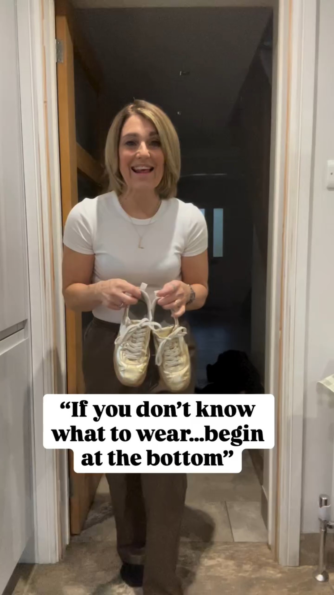 I’ve worn these gold trainers a lot and for good reason.

They go with everything, make any outfit feel pulled together, and still let me run around all day with clients.

Today’s outfit started with them… and the rest fell into place.

Do you build your look from the shoes up?

#thepocketstylist #personalstylist #personalstyling #stylist #personalshopping
