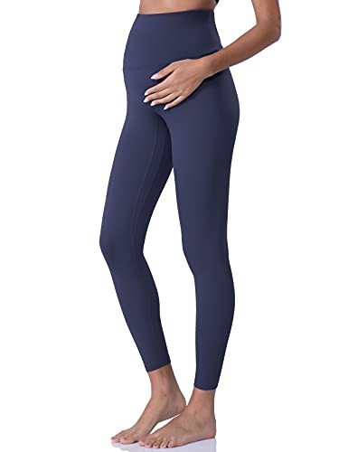 POSHDIVAH Women's Maternity Leggings Over The Belly Pregnancy Yoga Pants Active Wear Workout Leggings Navy Blue X-Large | Amazon (US)