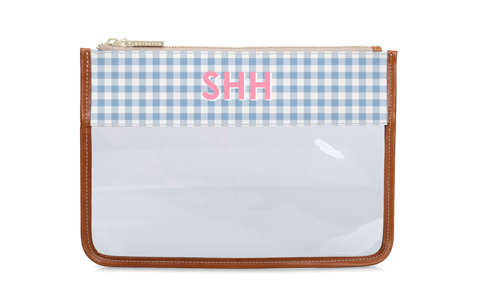Clear Katie Pouch - Monogram Stripe | Barrington Gifts