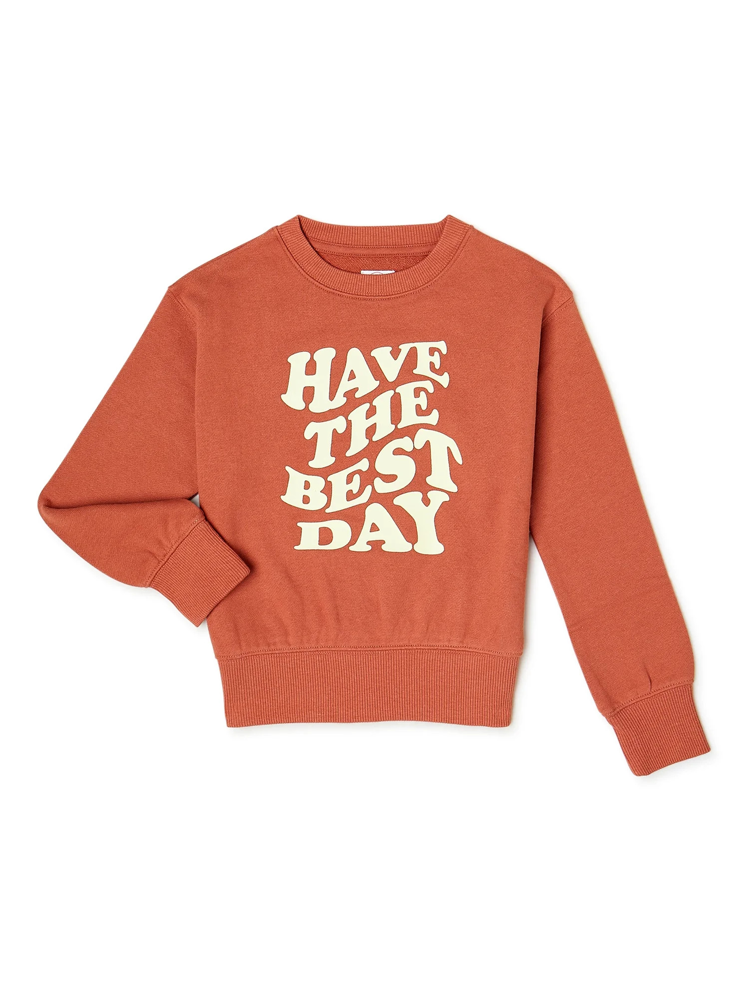 Wonder Nation Girls' Long Sleeve Graphic Sweatshirt, Sizes 4-18 & Plus | Walmart (US)