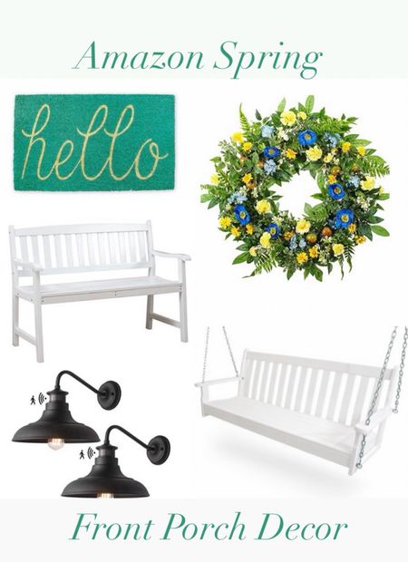 Front porch decor, outdoor bench, front porch swing 

#LTKfamily #LTKSeasonal #LTKhome