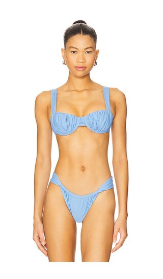 Emily Bikini Top in Soft Blue | Revolve Clothing (Global)